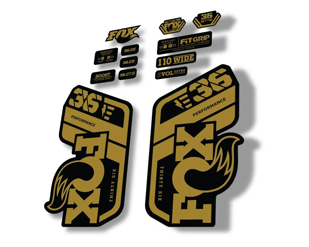 FOX 36 Performance E Bike 2021 Forks Suspension Factory Decal Sticker Gold