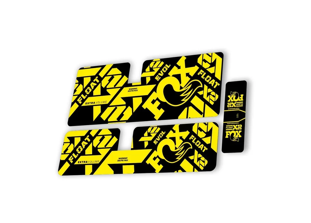 FOX Float X2 Performance 2021 Rear Shock Suspension Sticker Decal Kit Yellow