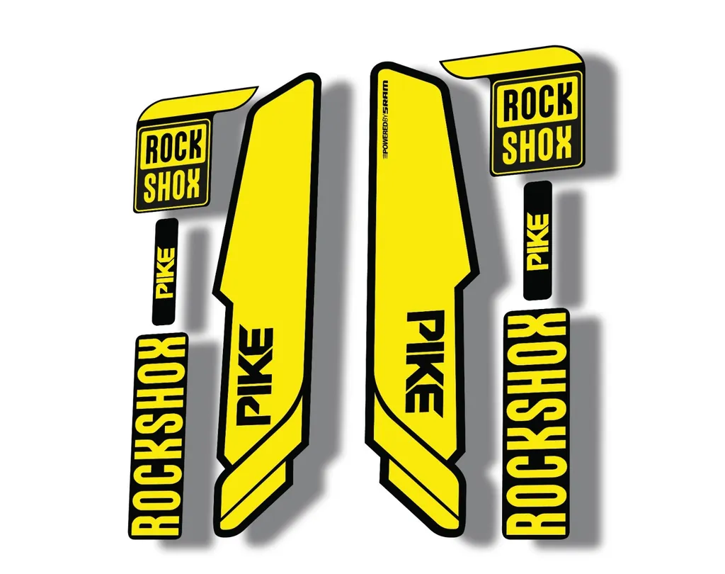 Rock Shox PIKE 2014 Mountain Bike Cycling Decal Kit Sticker Adhesive Yellow