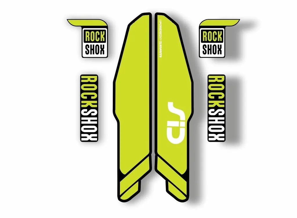 Rock Shox SID 2015 Mountain Bike Cycling Decal Kit Sticker Adhesive Lime Green