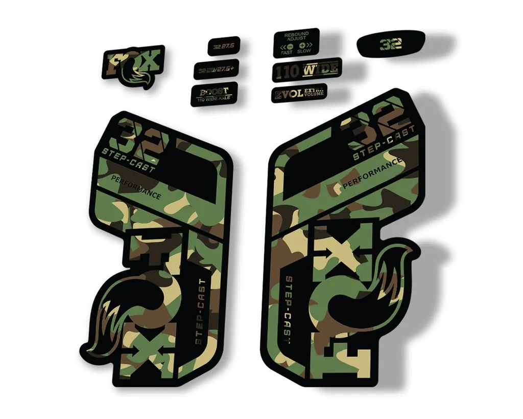FOX 32 Step Cast Perf. 2021 Factory Fork Decals Suspension Sticker Camo