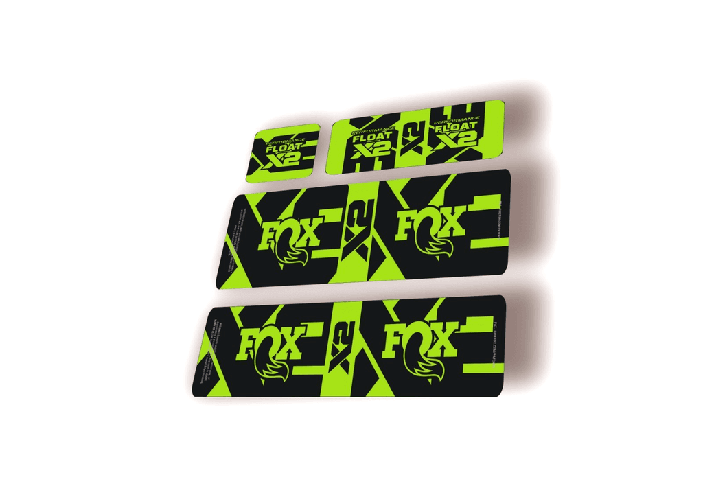 FOX Float X2 Performance 2026 Rear Shock Decal Sticker Kit Adhesive Green