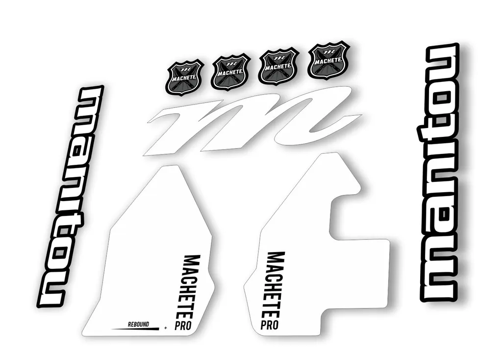 Manitou Machette 100 Pro 2020 Fork Suspension Decal Kit Sticker White