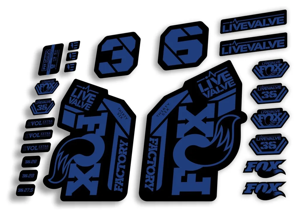 FOX 36 2022 Live Valve Forks Suspension Decal Sticker MTB Set D. Blue 24Pcs