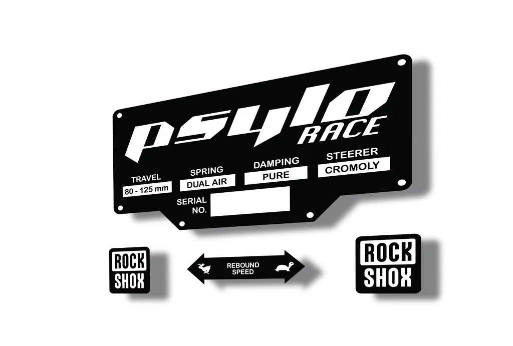 Rock Shox PSYLO RACE 2002 Mountain Bike Cycling Decal Kit Sticker Adhesive White