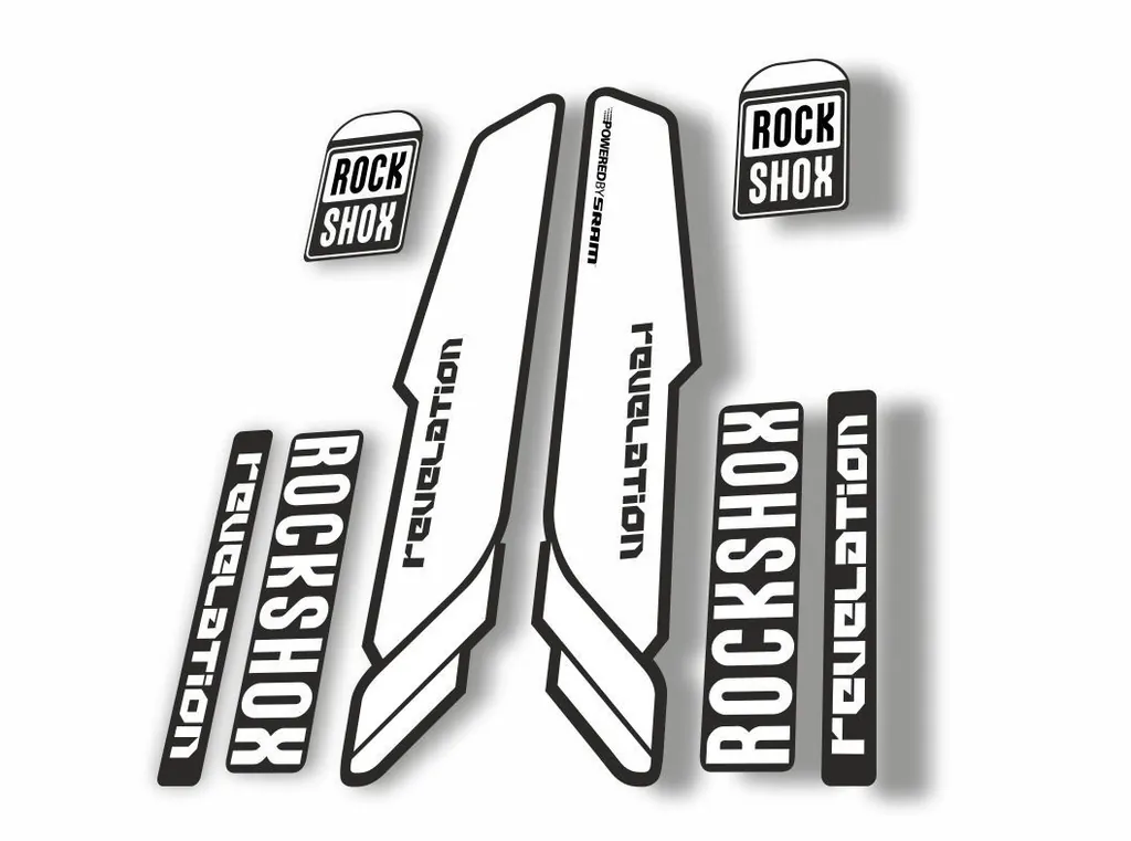 Rock Shox REVELATION 2013 Mountain Bike Cycling Decal Kit Sticker Adhesive White