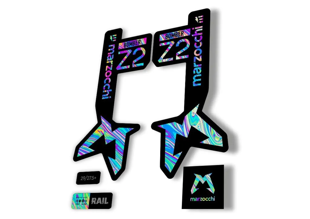 Marzocchi Bomber Z2 Eoptimized 2025 Fork Suspension Sticker Decal Oil Slick  1