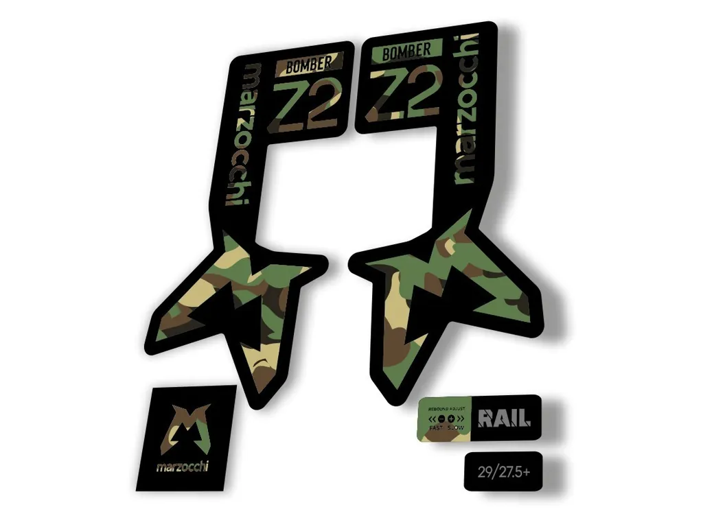 Marzocchi Bomber Z2 2025 Fork Suspension Sticker Decal KitAdhesive Camo