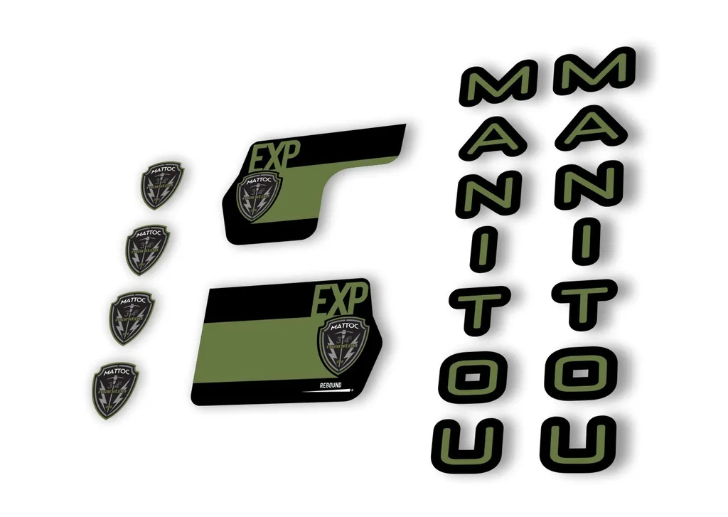 Manitou Mattoc Expert 2020 Fork Suspension Decal Kit Sticker Set Olive