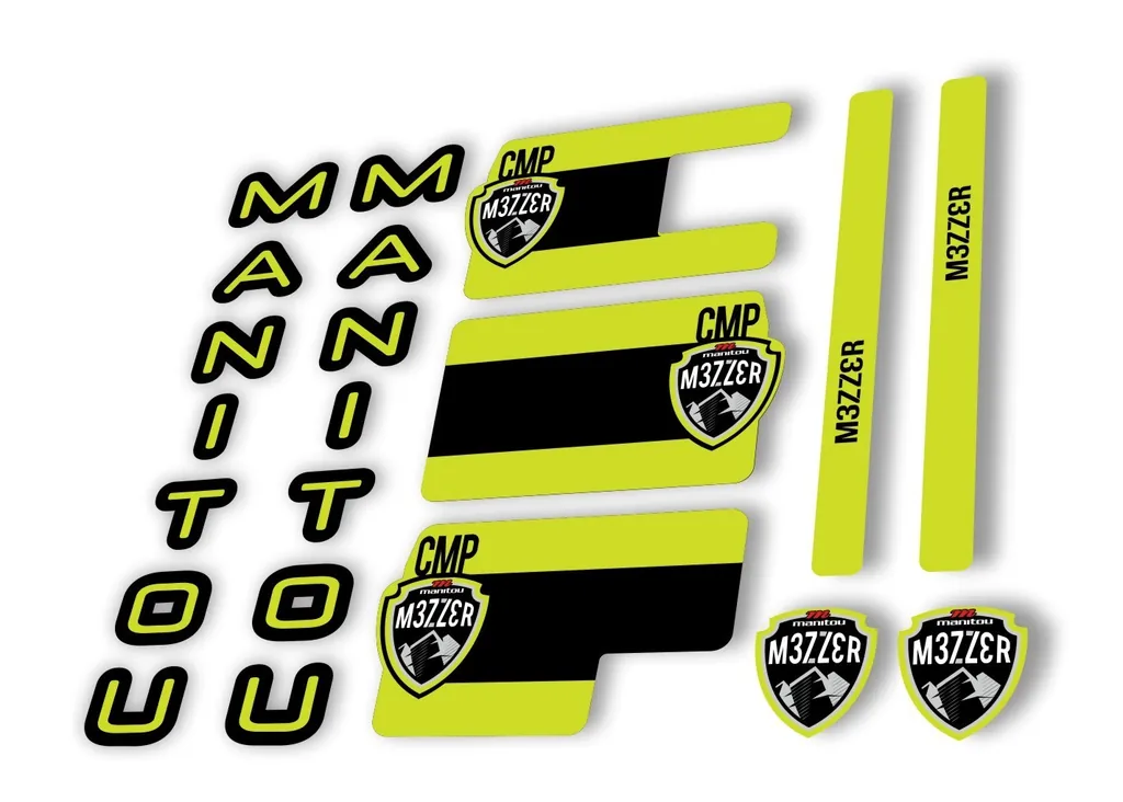 Manitou Mezzer Comp 2020 Fork Suspension Decal Kit Sticker Set Lime Green