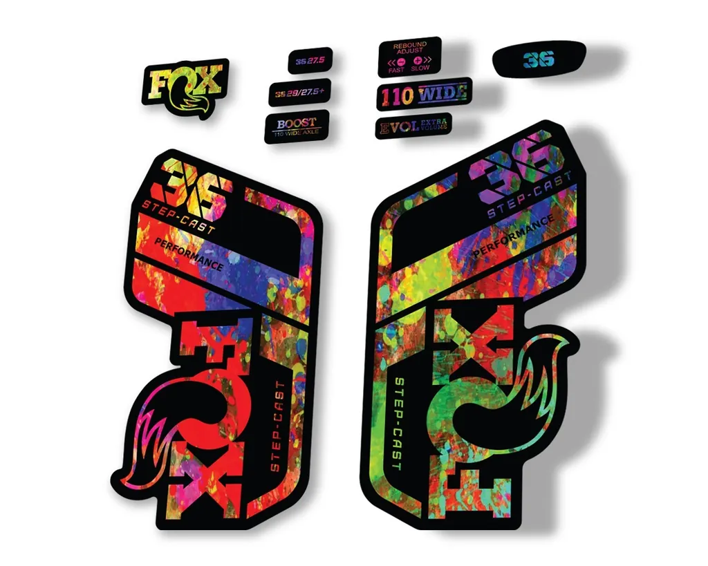 FOX 36 Step Cast SC 2021 Performance Fork Decals Suspension Sticker Oil Slick