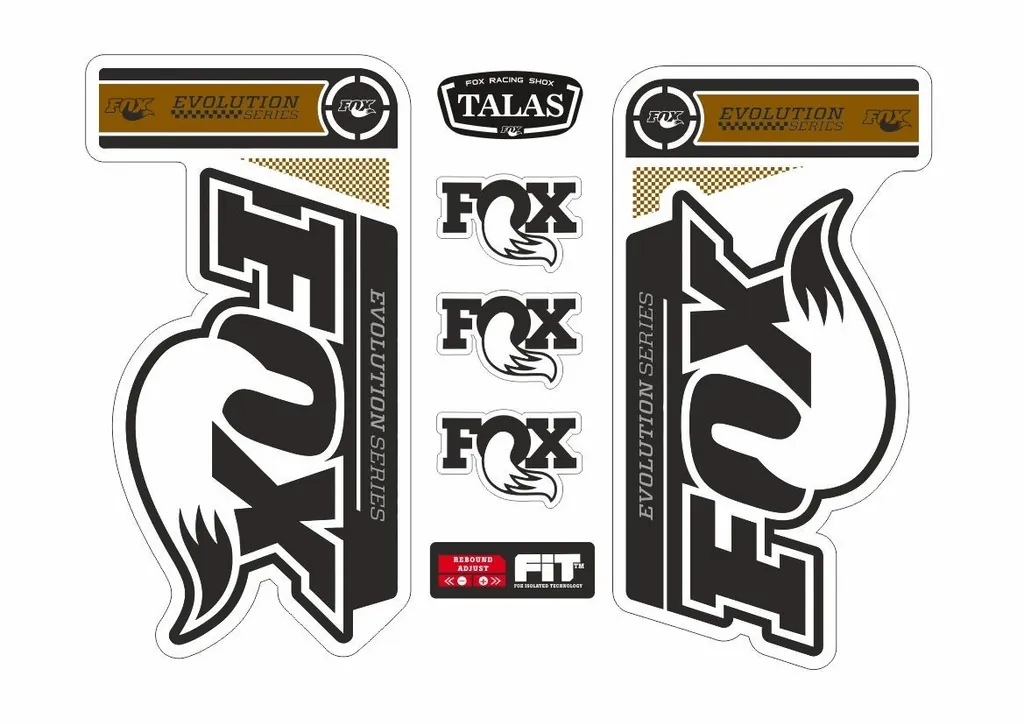 FOX 34 Evolution Talas Forks Suspension Factory Decal Kit Sticker Adhesive Gold