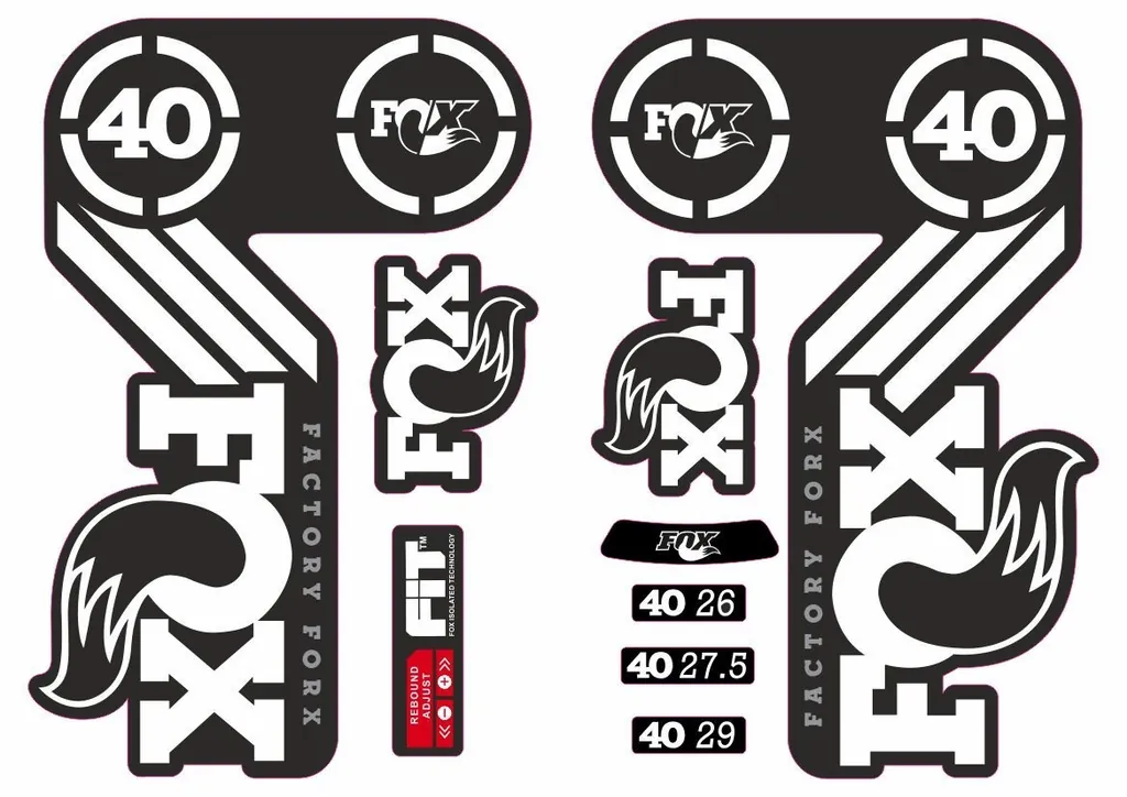 FOX 40 Heritage 2015 Fork Suspension Factory Decal Sticker Adhesive White