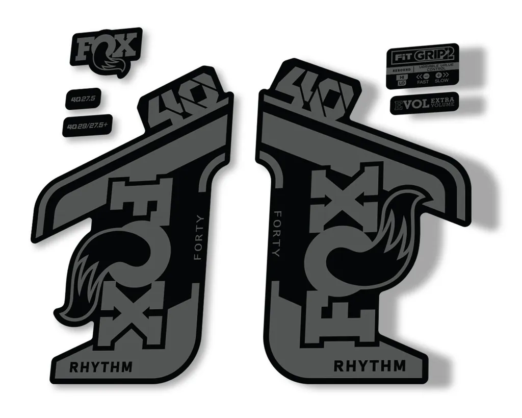 FOX 40 Rhythm 2021 Fork Decals Suspension Sticker Adhesive Gray