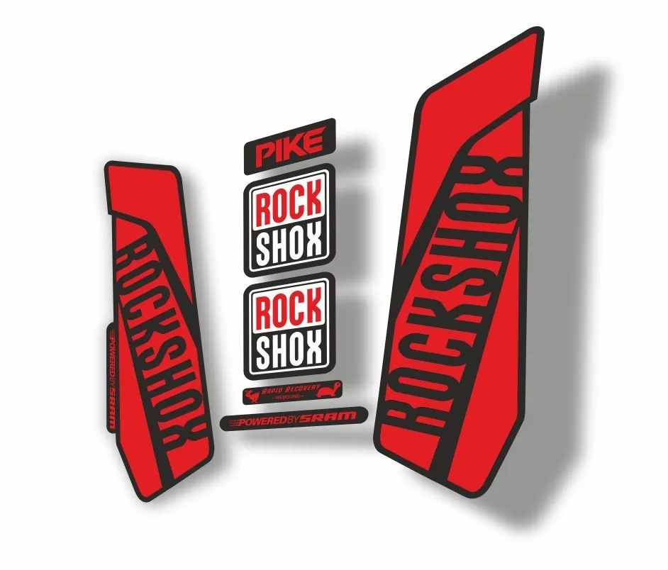 Rock Shox Pike 2016 Mountain Bike Cycling Decal Kit Sticker Adhesive Red
