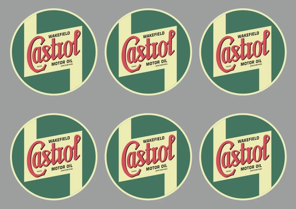 CASTROL Decal Set Quality Sticker Vinyl Graphic Logo Adhesive Kit 6 Pcs