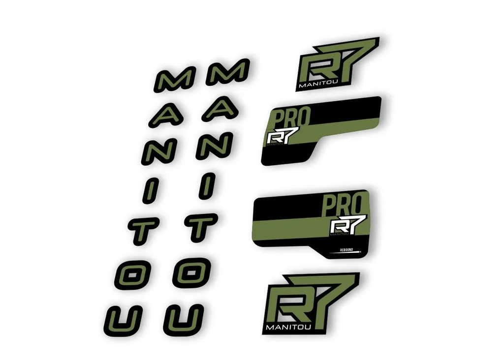 Manitou R7 Pro 2020 Fork Suspension Decal Kit Sticker Set Olive