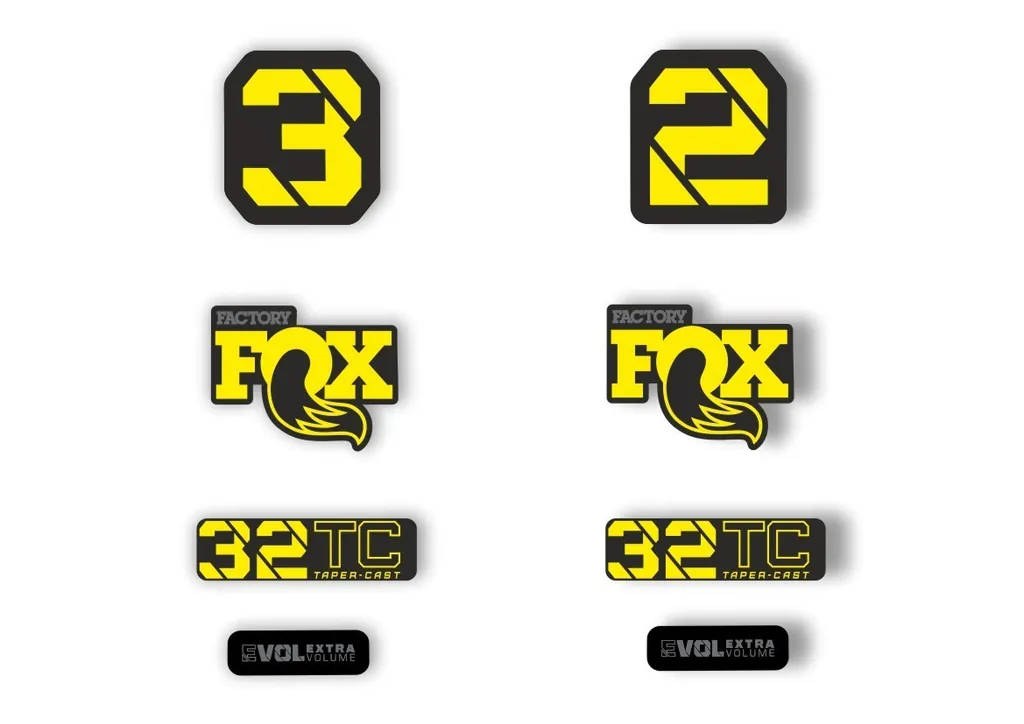 FOX 32 Taper Cast 2022 Factory Fork Decals Suspension Sticker Yellow