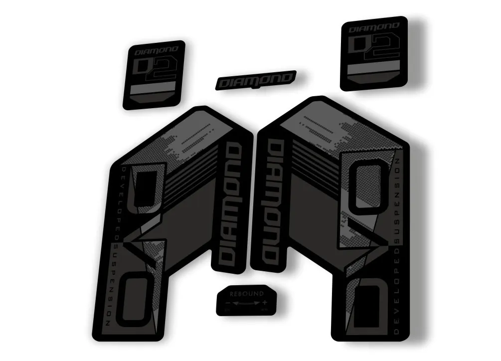 DVO Diamond D2 2020 Fork Suspension Sticker Decal Kit Adhesive Stealth Black