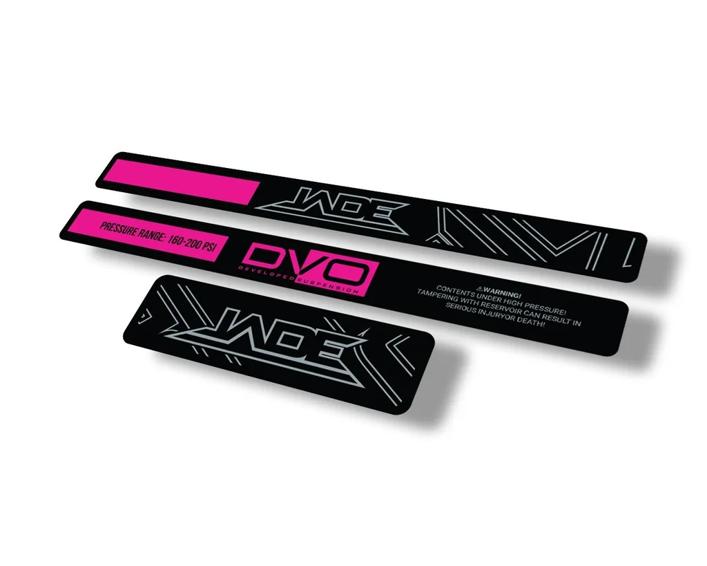 DVO Jade Coil 2020 Rear Shock Suspension Sticker Factory Decal Adhesive Pink