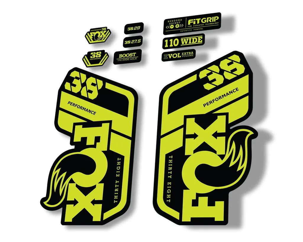 FOX 38 Performance 2021 Forks Suspension Factory Decal Sticker Lime Green