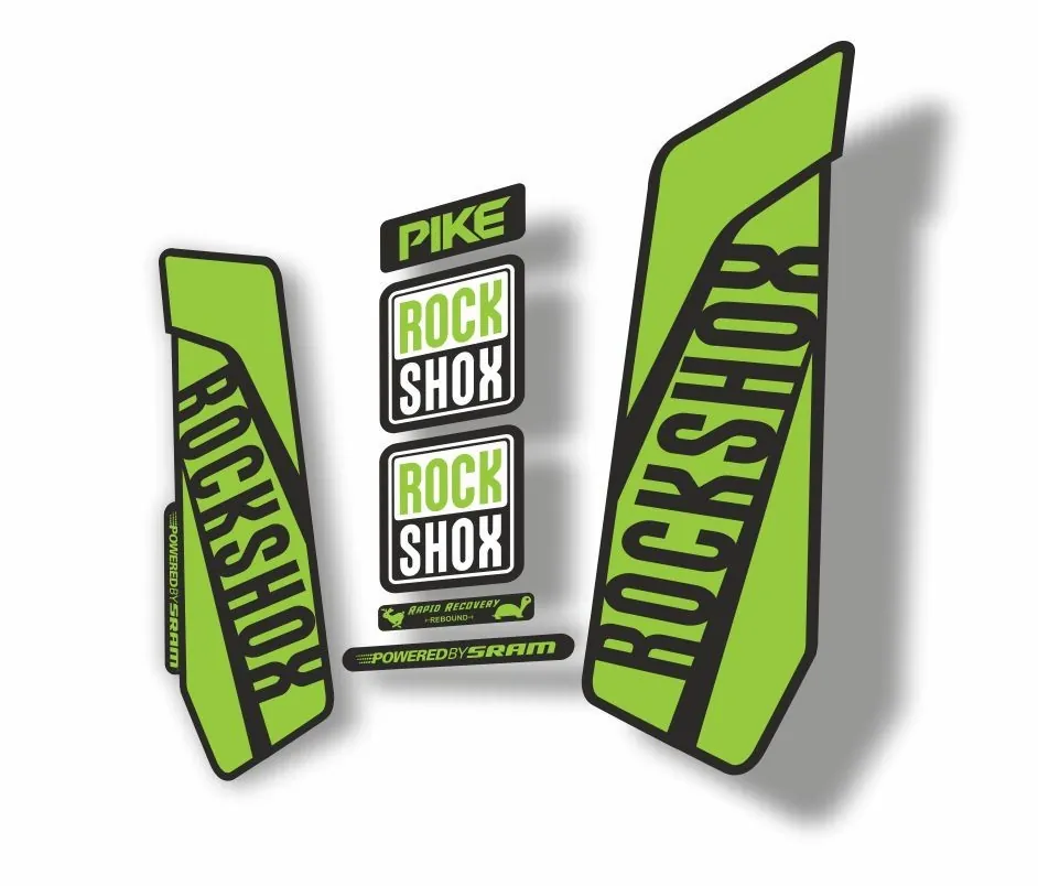Rock Shox Pike 2016 Mountain Bike Cycling Decal Kit Sticker Adhesive Green