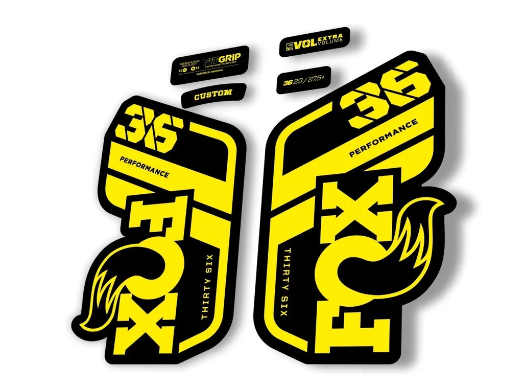 FOX 36 Performance 2021 Factory Fork Decals Suspension Sticker Yellow