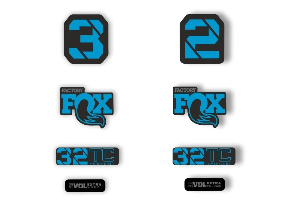 FOX 32 Taper Cast 2022 Factory Fork Decals Suspension Sticker Blue