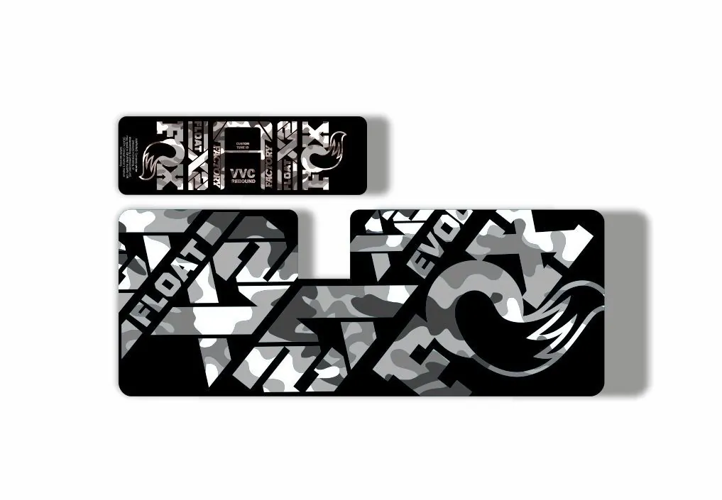 FOX Float X2 2021 Rear Shock Suspension Sticker Adhesive Decal Kit White Camo