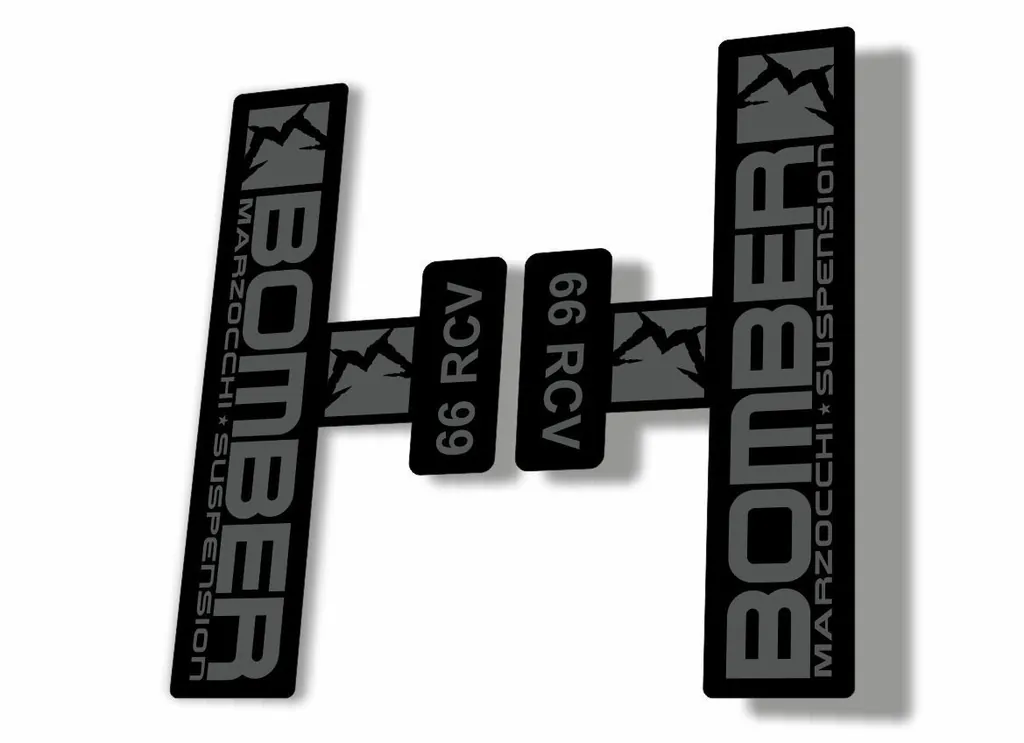 Marzocchi Bomber 66 RCV 2009 Fork Suspension Sticker Decal Kit Adhesive Gray