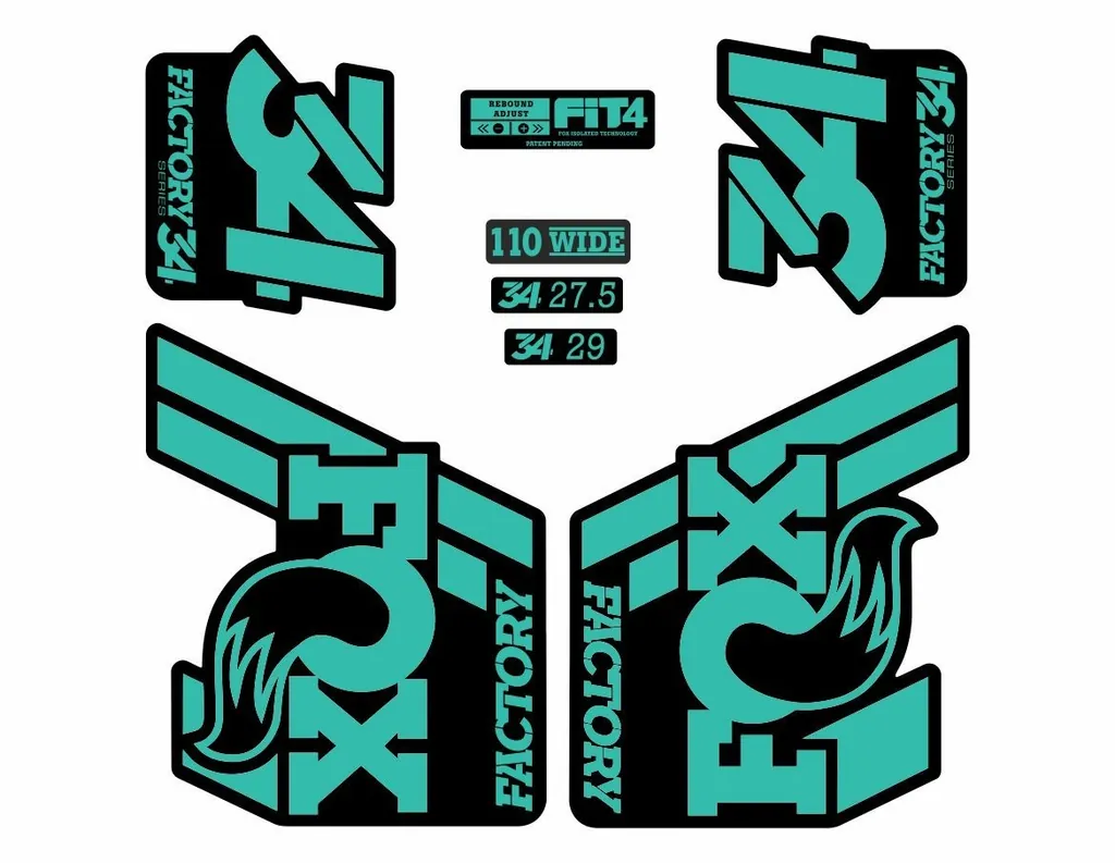 FOX 34 Float 2018-19 Forks Suspension Factory Decals Stickers Adhesive Turquoise