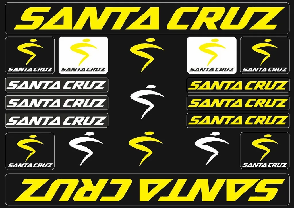 Bicycle Vinyl Stickers – Compatible with Santa Cruz Bikes – Yellow