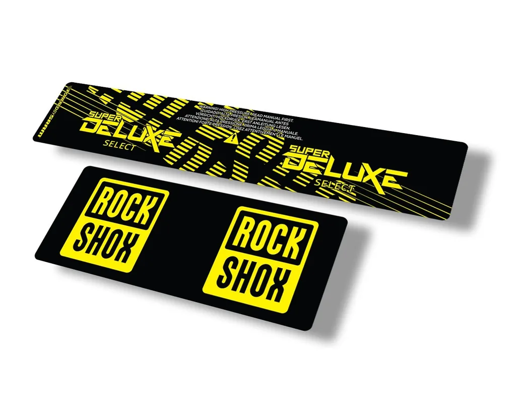 Rock Shox 2021 Super Deluxe Select Rear Shock Decal Sticker Adhesive Set Yellow