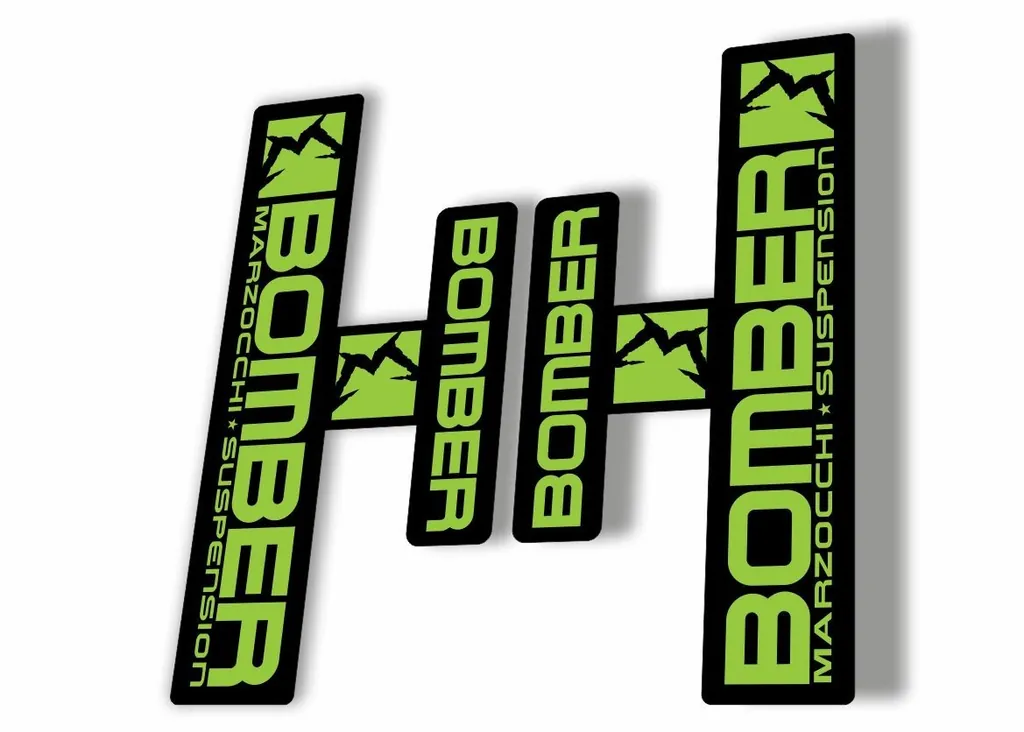 Marzocchi Bomber Generic 2006 Fork Suspension Sticker Decal Kit Adhesive Green