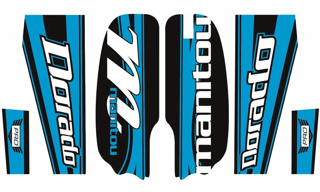 Manitou Dorado Pro Fork Suspension Graphic Decal Kit Sticker Set Blue