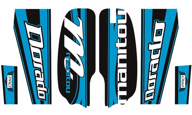 Manitou Dorado Pro Fork Suspension Graphic Decal Kit Sticker Set Blue