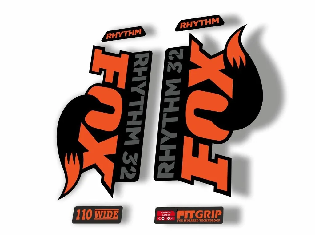 FOX 32 Rhythm 2018 Forks Suspension Factory Decal Sticker Adhesive Orange Gray
