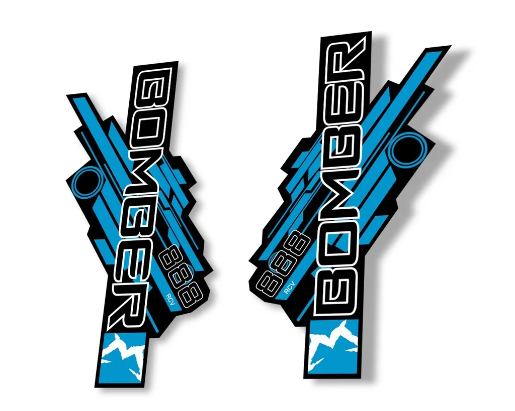 Marzocchi Bomber 888 RCV 2014 Fork Suspension Sticker Decal Kit Adhesive Blue