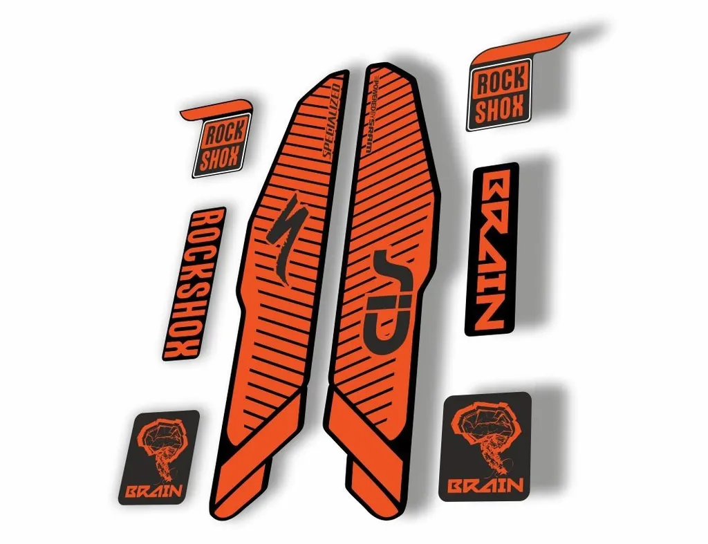 Rock Shox SID Brain 2015 Mountain Bike Cycling Decal Sticker Adhesive Orange