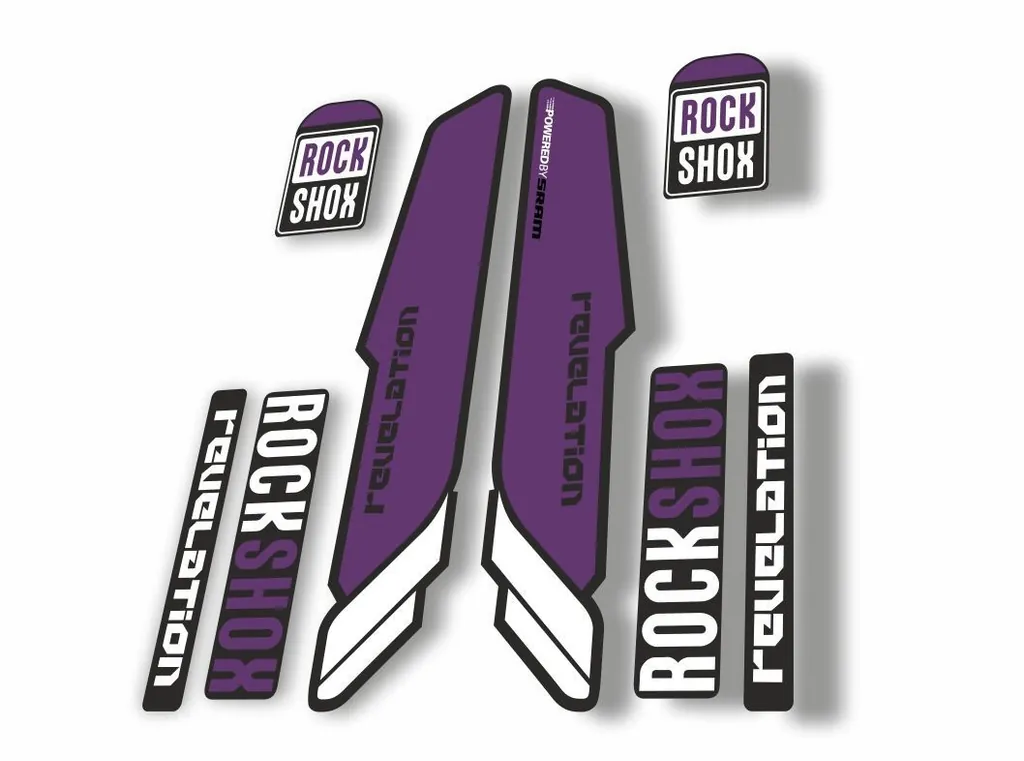 Rock Shox REVELATION 2013 Mountain Bike Cycling Decal Kit Sticker Purple