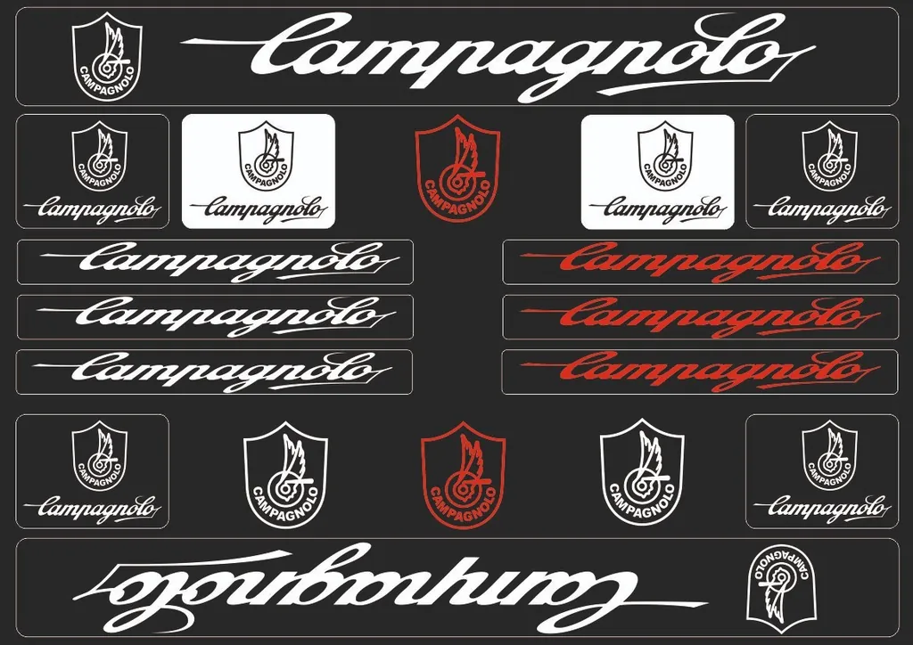 Bicycle Vinyl Frame Stickers Custom Compatible with Campagnolo Black