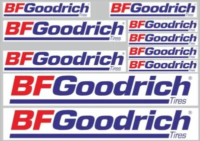 BF Goodrich Tire Decals Stickers Vinyl Graphic Set Logo  Adhesive Kit 10 Pcs