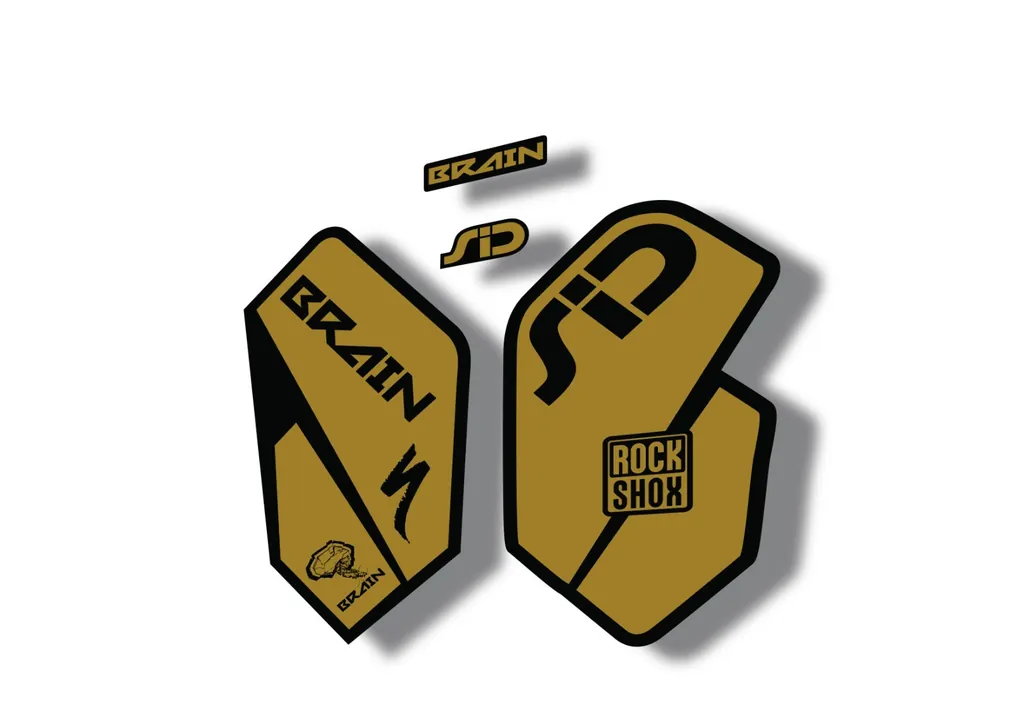 Rock Shox SID Brain 2012 Mountain Bike Cycling Decal Sticker Adhesive Gold