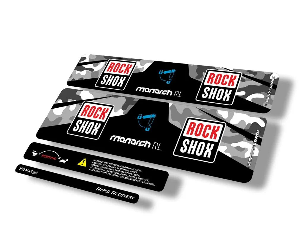 Rock Shox MONARCH RL 2016 Rear Shock Suspension Decal Sticker White Camo