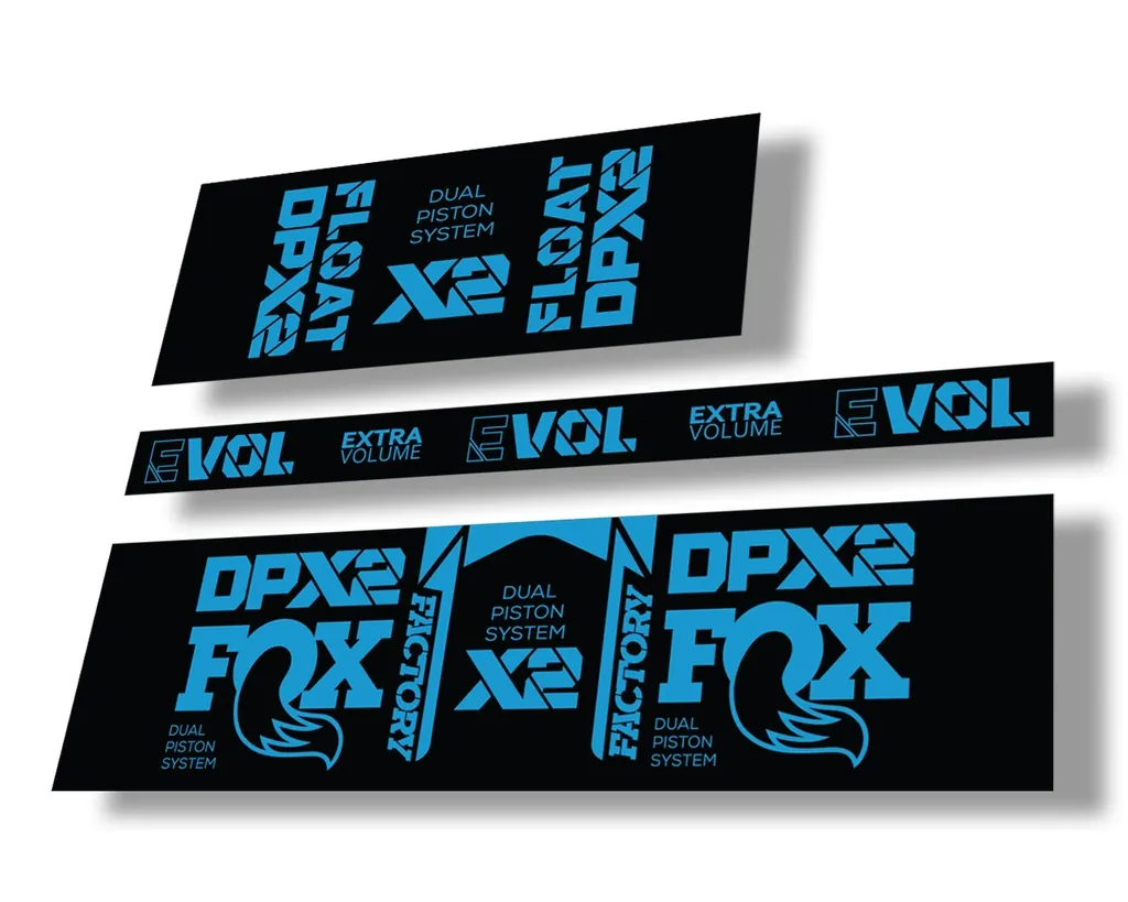 FOX Float DPX2 2021 Factory Rear Shock Suspension Sticker Decal Kit Blue