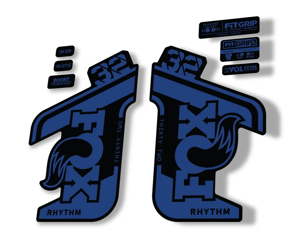 FOX 32 Rhythm 2021 Factory Fork Decals Suspension Sticker Dark Blue