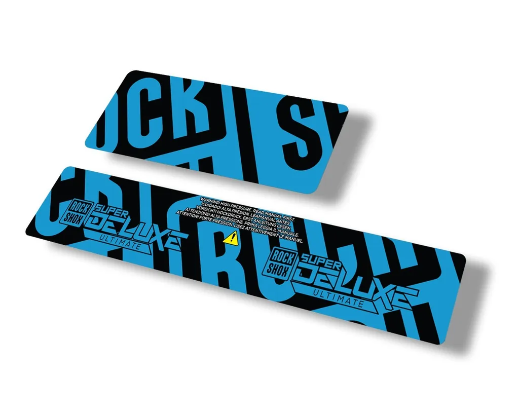 Rock Shox 2021 Super Deluxe Ultimate Rear Shock Decal Sticker Adhesive Set Blue