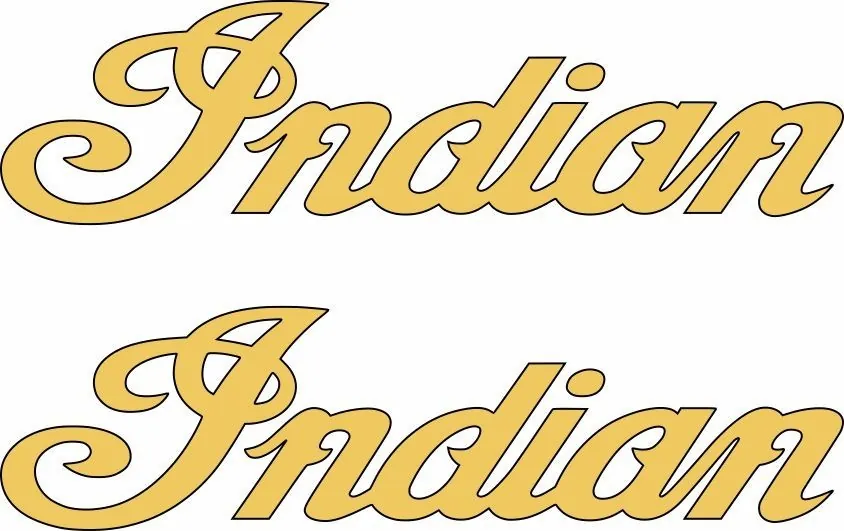 INDIAN MOTORCYLES Vinyl Sticker Decal Adhesive Set 8.4" x 2.9" Gold 2 Pcs #2