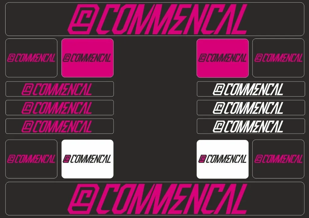Bicycle Vinyl Frame Stickers Custom Compatible with COMMENCAL Pink
