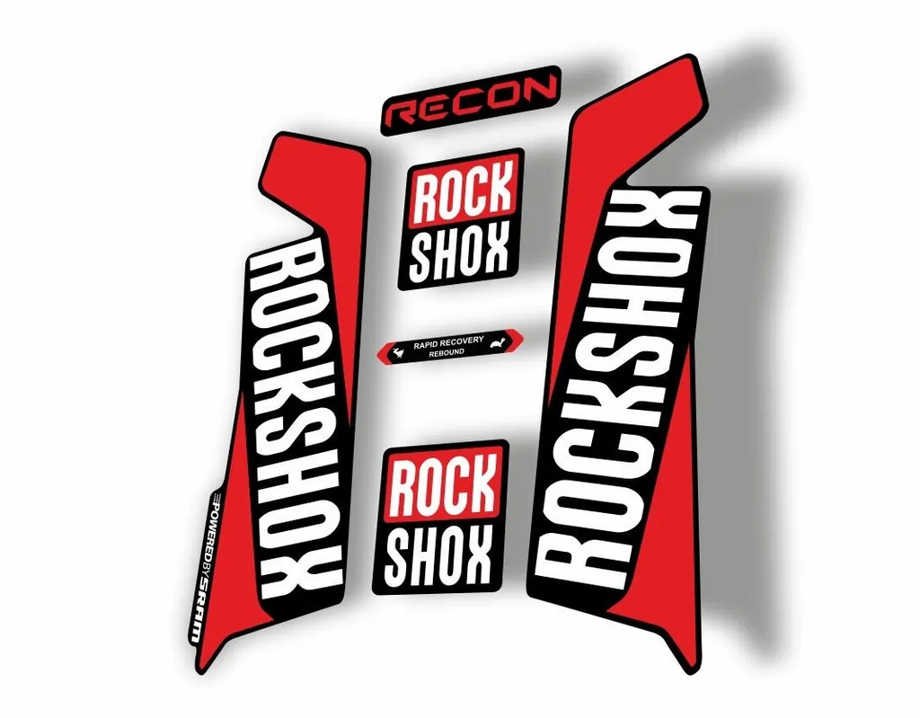 Rock Shox RECON 2016-17 Mountain Bike Cycling Decal Kit Sticker Adhesive Red